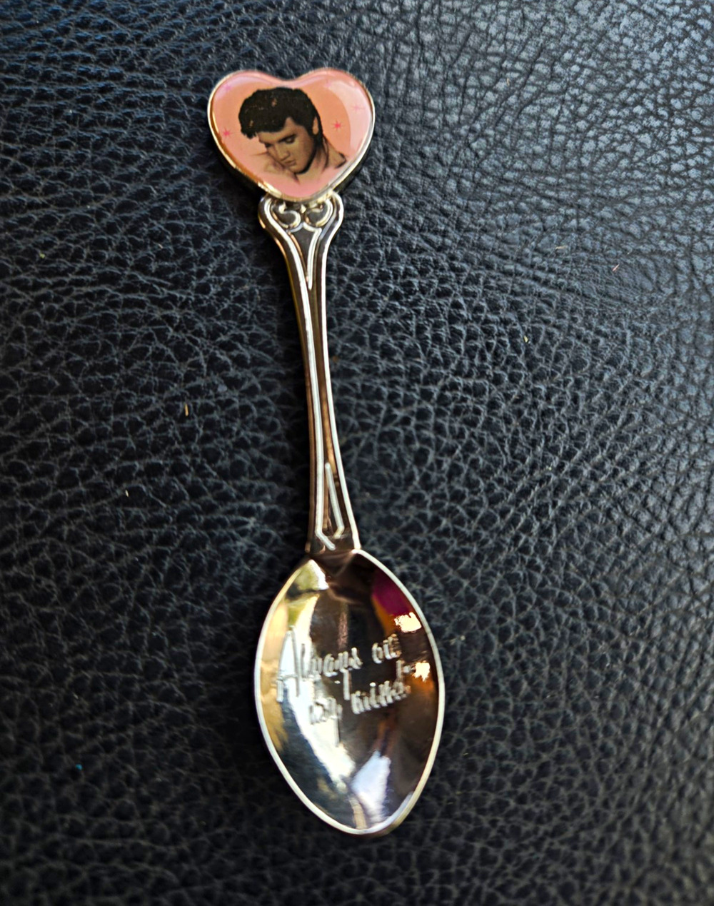 Elvis Presley Pink Heart Collectible Souvenir Spoon Always on My Mind 4”